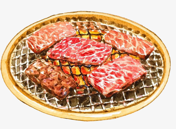 手绘烤肉免抠