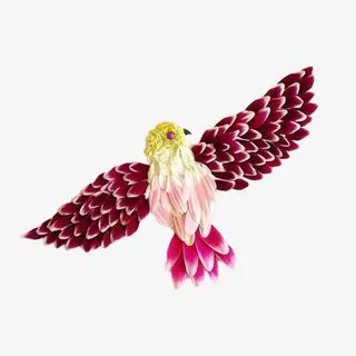 各种花瓣拼接成的鸟免抠