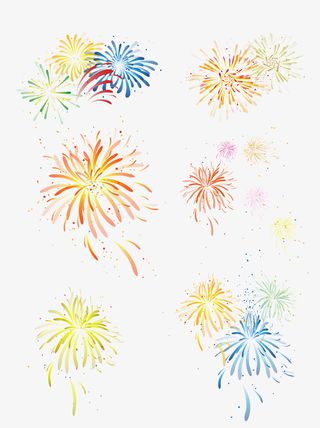 节日卡通烟花免抠