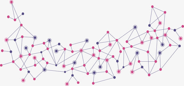 粉色紫色节点花纹免抠