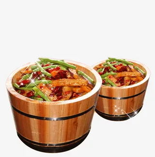 木桶中式蒸饭PNG免抠