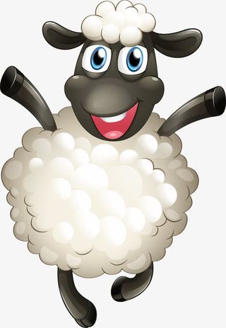 欢快的黑色山羊图免抠
