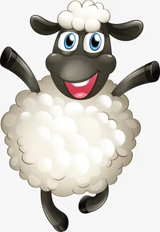 欢快的黑色山羊图免抠