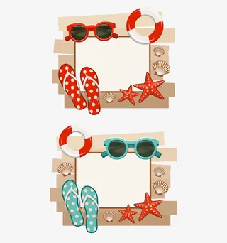 夏天相框边框素材免抠免抠