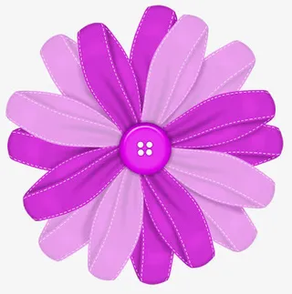 纽扣粉红鲜花免抠