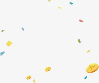 漂浮的金币免抠
