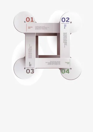 圆角边框数字信息ppt元素免抠