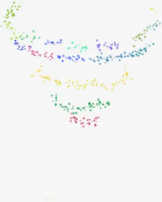 彩色旋转圆点七夕情人节免抠