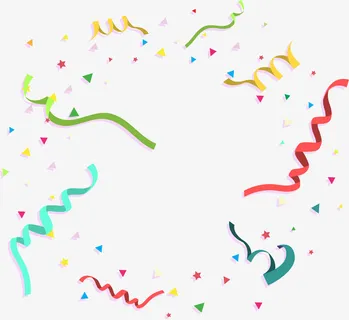 节日礼炮彩带装饰免抠