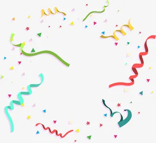 节日礼炮彩带装饰免抠