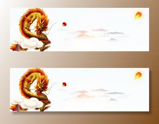 中国风龙腾飞banner背景高清