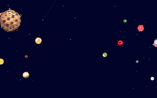 黑底卡通彩色星球宇宙海报背景免抠