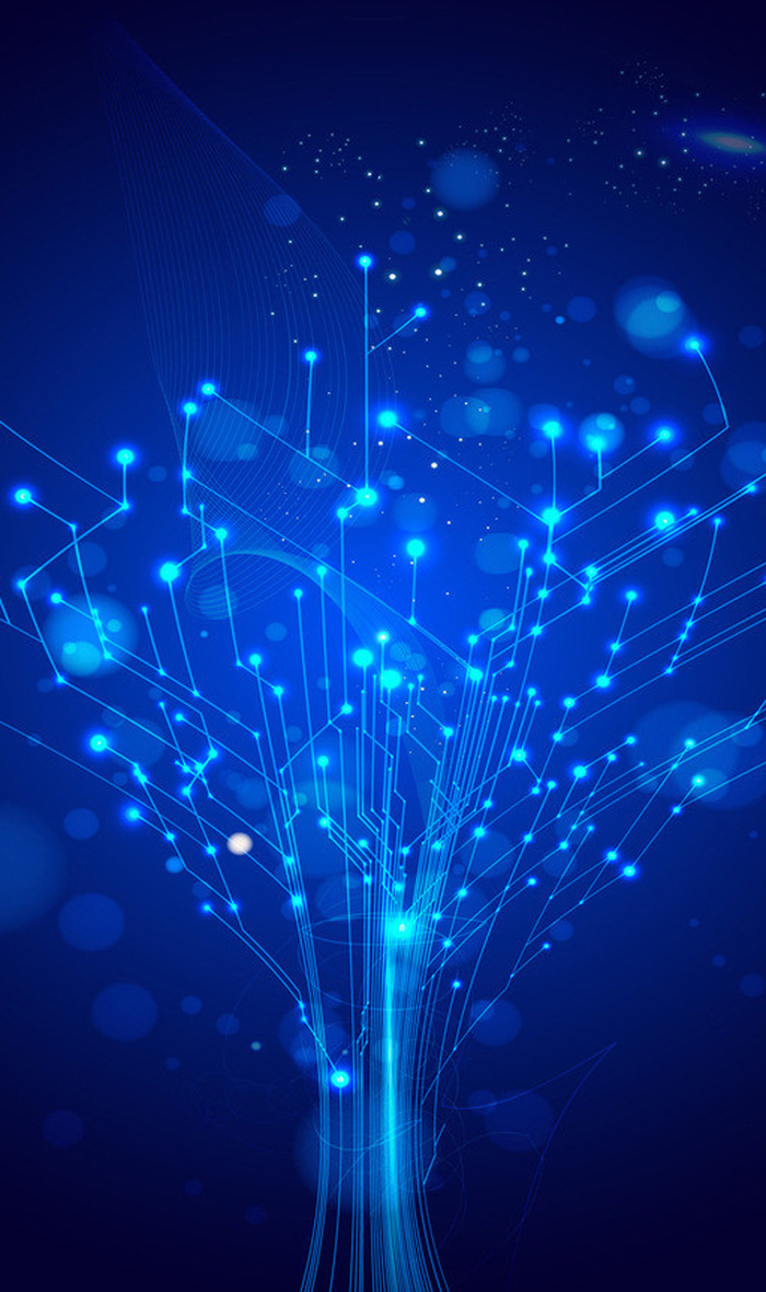 蓝色科技发光线条H5高清