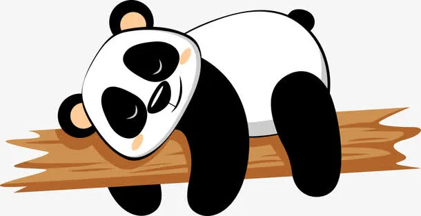 呆萌黑色熊猫免抠