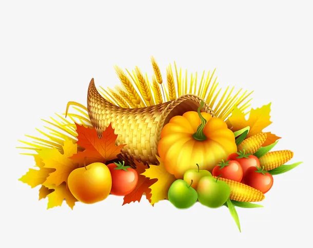 丰收的秋季蔬菜瓜果免抠