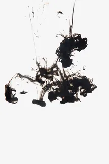 黑色流动水墨免抠