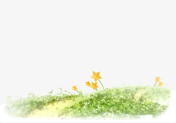 绿色卡通小草地免抠