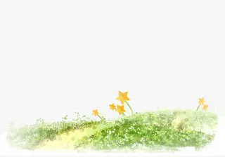 绿色卡通小草地免抠