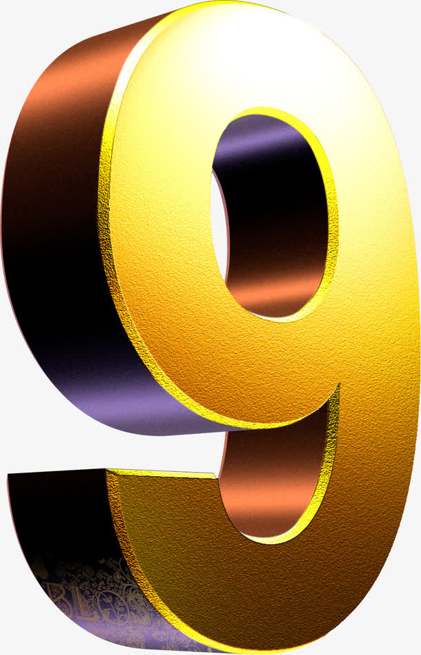 立体3D字体设计效果黄色免抠