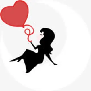 月亮上的女孩卡通剪影七夕情人节免抠