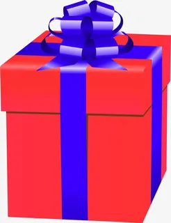 红色蝴蝶结礼盒免抠