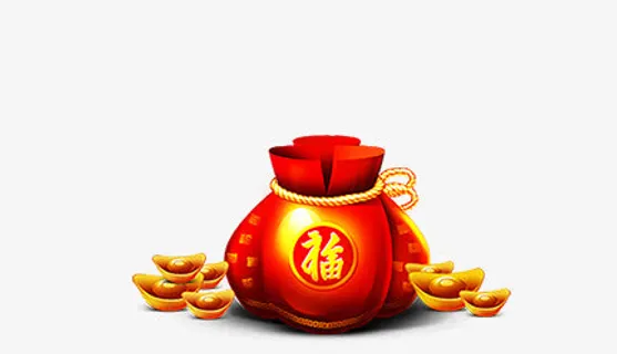 春节新年海报钱袋装饰免抠