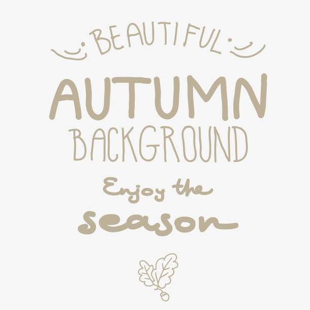 秋天autumn艺术字免抠