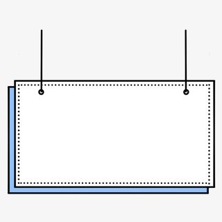 小清新蓝色简约边框免抠