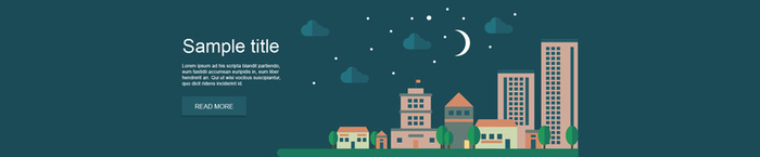 扁平房子夜晚背景banner高清