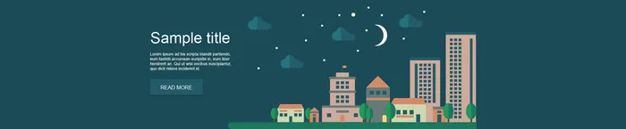 扁平房子夜晚背景banner高清