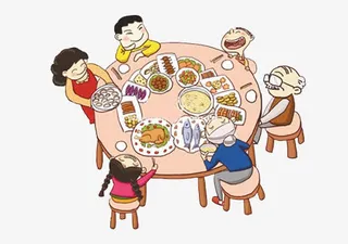团圆饭桌上的一家免抠