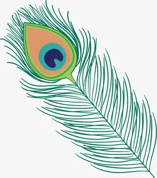 丝线状孔雀丰满的羽毛免抠