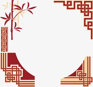 中式边框线框图素材免抠
