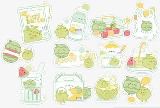 卡通西瓜装饰贴纸免抠