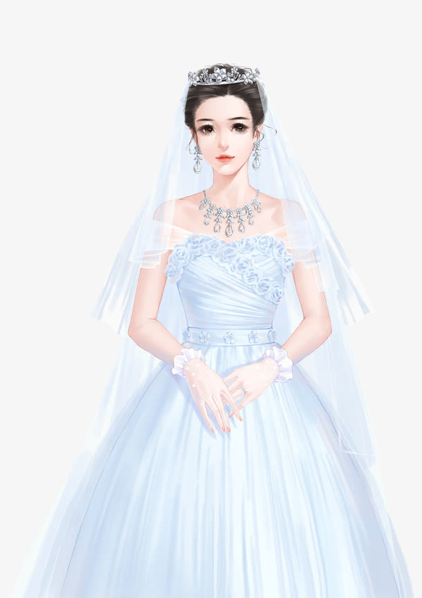 好看的新娘子结婚婚纱免抠