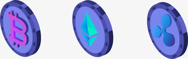 几何圆形比特钱币免抠