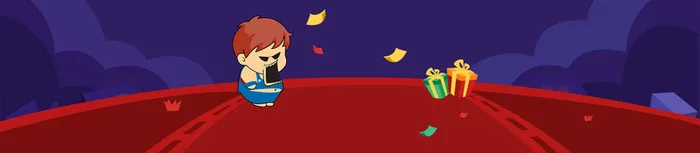 电商促销扁平小人背景banner高清