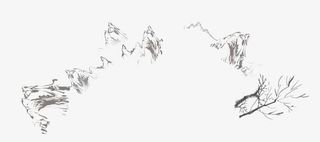 中国风山水水墨免抠