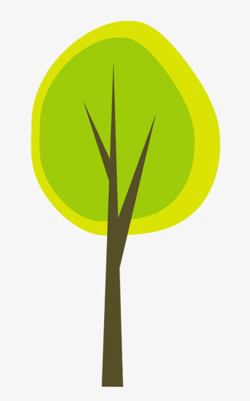 卡通绿色小树免抠