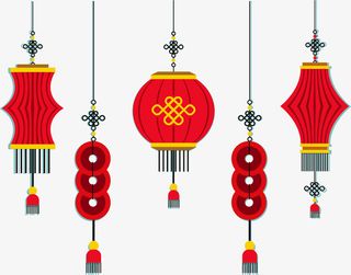 新年各式红色灯笼免抠