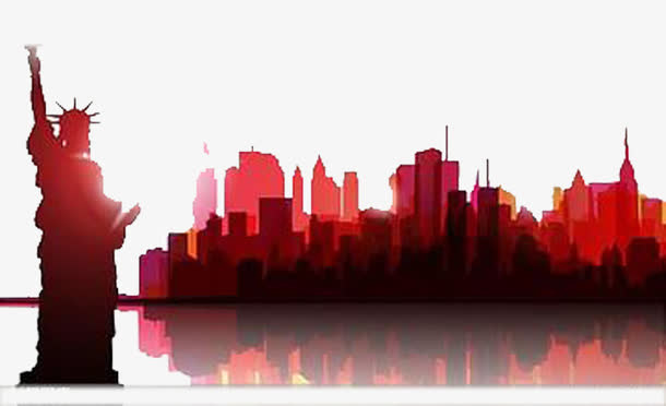 自由女神像剪影免抠