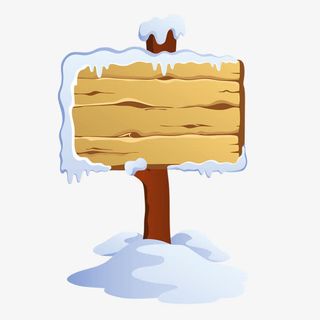 冬日雪花立牌免抠素材免抠