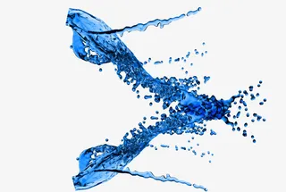 蓝色动感水花免抠