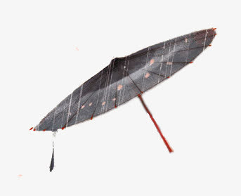 江南水墨雨伞免抠