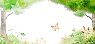 绿色清新卡通春天清新背景海报高清