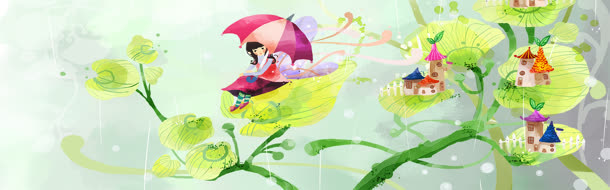 梦幻清新手绘卡通背景
