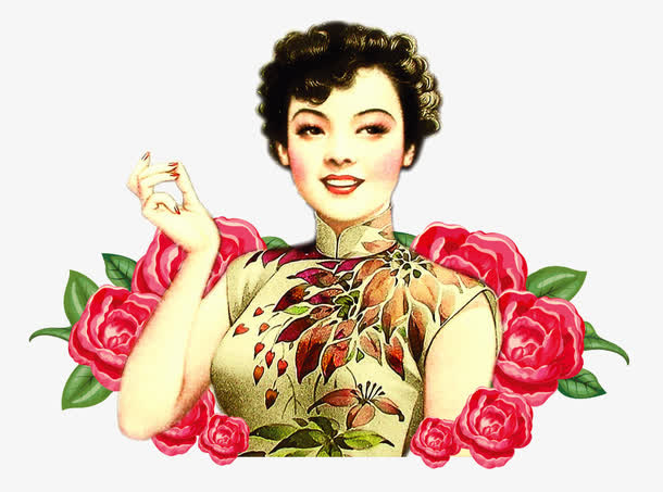 老上海画报女人免抠