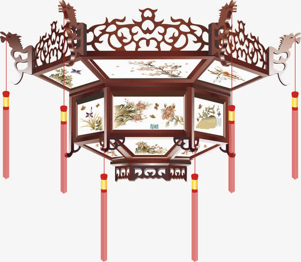 手绘高清中秋节灯笼免抠