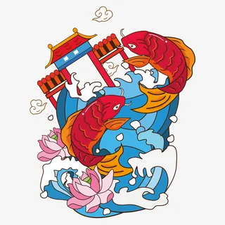 鲤鱼跃龙门1免抠