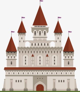 彩绘卡通可爱城堡免抠